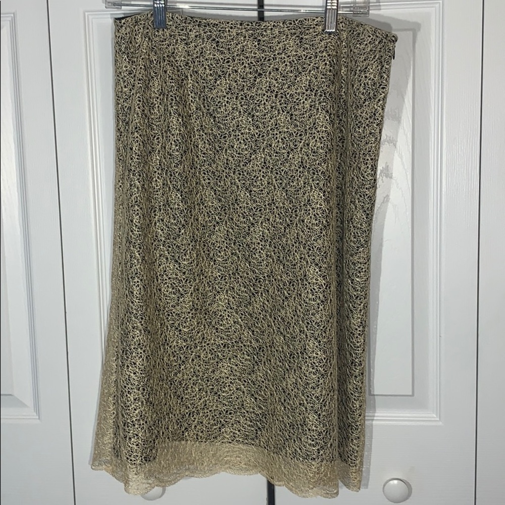 Talbots gold and black skirt